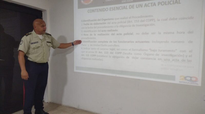Funcionarios de PoliLagunillas participaron en el taller de Actas Policiales promovido por Visipol en todo el país